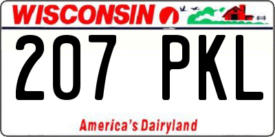 WI license plate 207PKL
