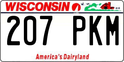 WI license plate 207PKM