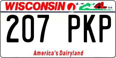 WI license plate 207PKP