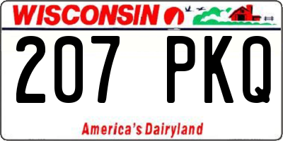 WI license plate 207PKQ