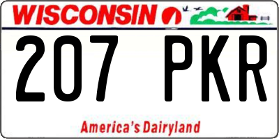 WI license plate 207PKR