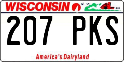 WI license plate 207PKS