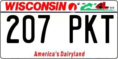 WI license plate 207PKT
