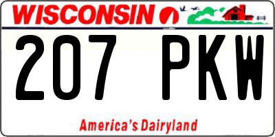 WI license plate 207PKW