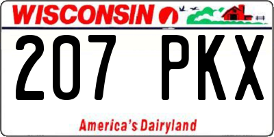 WI license plate 207PKX