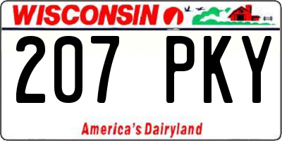 WI license plate 207PKY