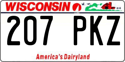 WI license plate 207PKZ