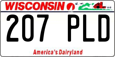 WI license plate 207PLD