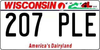 WI license plate 207PLE