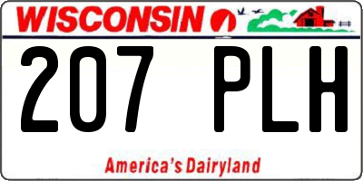 WI license plate 207PLH
