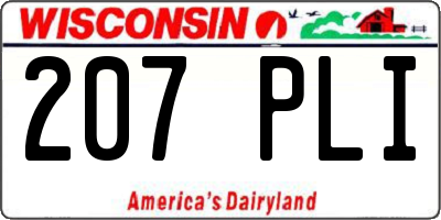 WI license plate 207PLI