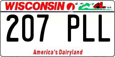 WI license plate 207PLL