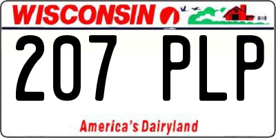 WI license plate 207PLP