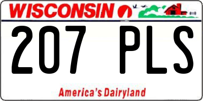 WI license plate 207PLS
