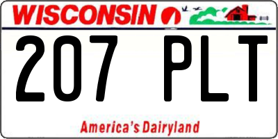 WI license plate 207PLT