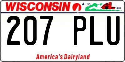 WI license plate 207PLU