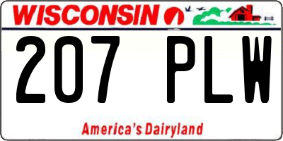 WI license plate 207PLW