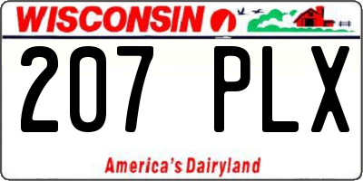 WI license plate 207PLX