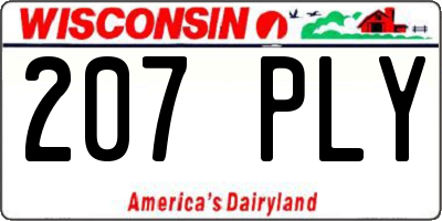 WI license plate 207PLY