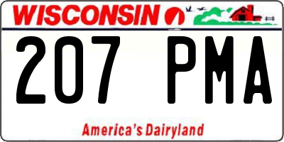 WI license plate 207PMA