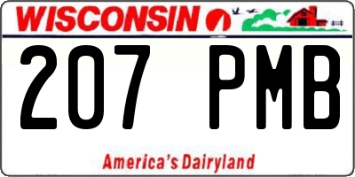 WI license plate 207PMB