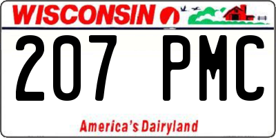 WI license plate 207PMC