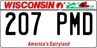 WI license plate 207PMD