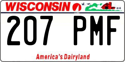 WI license plate 207PMF