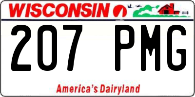 WI license plate 207PMG