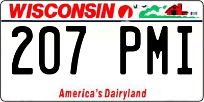 WI license plate 207PMI