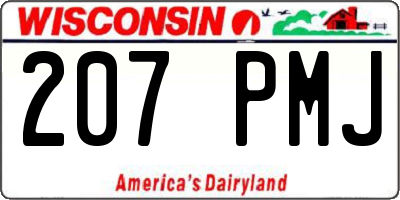 WI license plate 207PMJ