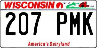 WI license plate 207PMK