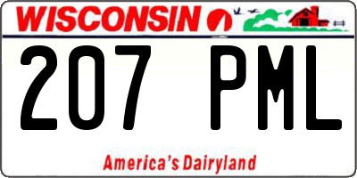 WI license plate 207PML