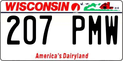 WI license plate 207PMW