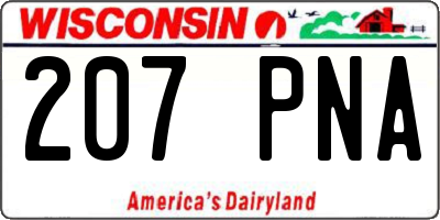 WI license plate 207PNA
