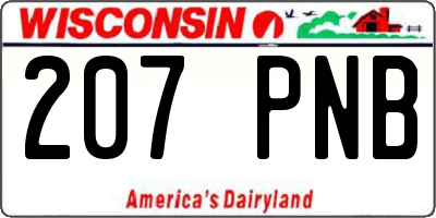WI license plate 207PNB