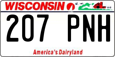 WI license plate 207PNH