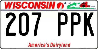 WI license plate 207PPK