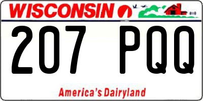 WI license plate 207PQQ