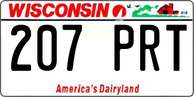 WI license plate 207PRT