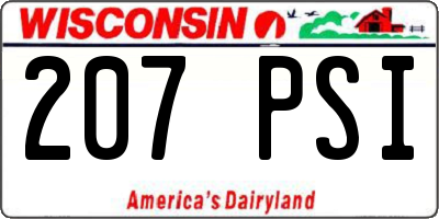 WI license plate 207PSI
