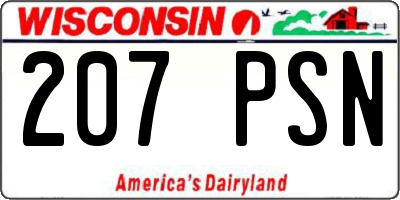 WI license plate 207PSN