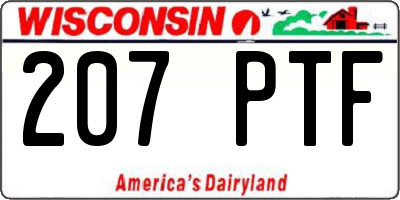 WI license plate 207PTF
