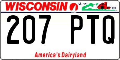 WI license plate 207PTQ