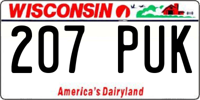 WI license plate 207PUK