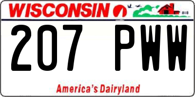 WI license plate 207PWW