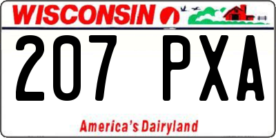 WI license plate 207PXA