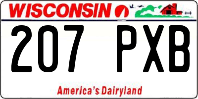 WI license plate 207PXB