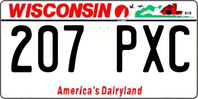 WI license plate 207PXC