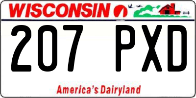 WI license plate 207PXD